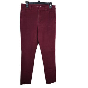 Old Navy Pixie Pants Womens Size 8 Red Wine High Rise Secret Slim Pockets Ankle